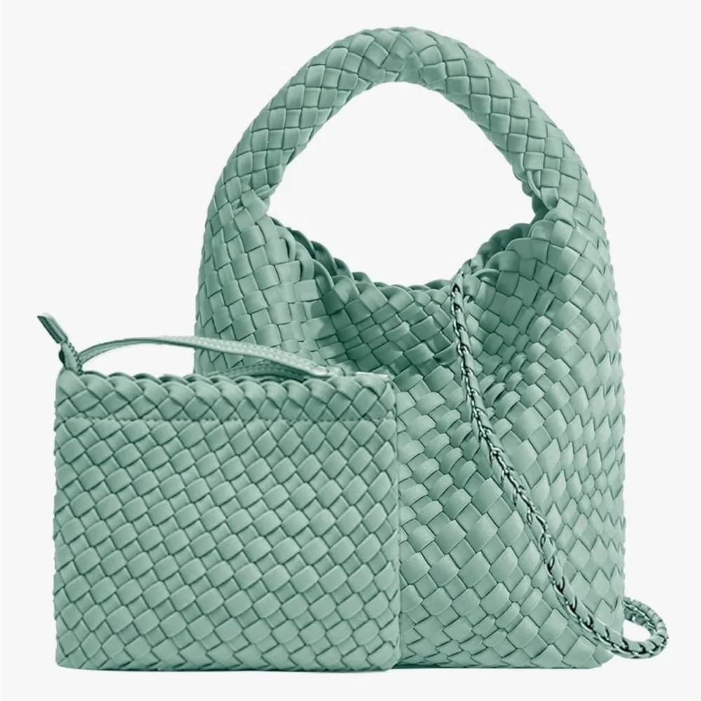 Source Unknown Mint Green Woven Shoulder Bag - Picture 3 of 9
